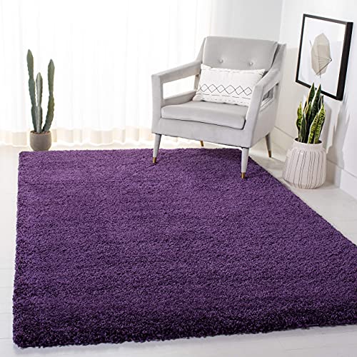 Image of Handmade 2 Inch Pile Height Super Soft Touch Export Quality Plain Shag Rectangular Carpets For Home Size 3 X 5 Feet Color Purple