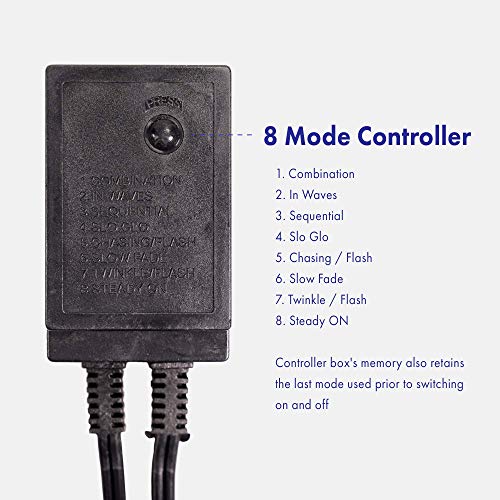 Luz LED en cuerda verde 60 pies 648 LEDs con control miniatura 5