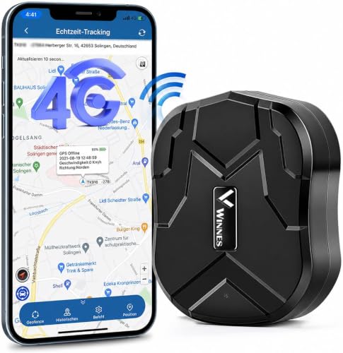 4G LTE GPS Tracker,GPS Tracker Auto 10000mAh 80 Tage Standby Starker Magnet Wasserdicht Tracker und...