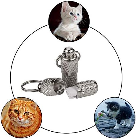 Fanshiontide 6 Pcs Pet ID Tube Tags Barrel Tube Collars for Pet Metal ID Collar Tags for Dog Cat Address Name Label Tube Prevent Pet Lost