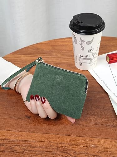 Image of Genuine Leather 4.5 x 6.5 Wristlet Purse for Women, Evening Wristlet Pouch Clutch Bag