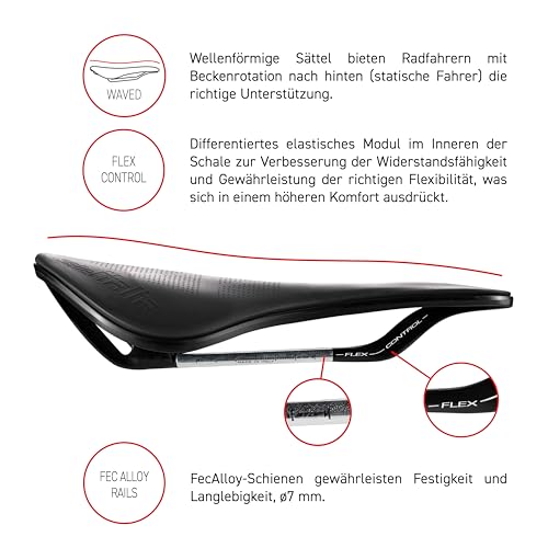 Selle Italia MODEL X - Fahrradsattel, 100% nachhaltig, komfortables Straßengel und Superflow-Loch, Future Rides Green - Größe L3, Schwarz