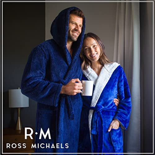Men's Luxury Robe Hooded Big and Tall, Sherpa Lined Long Plush Bath Robe, Spa Bathrobe, Shawl Collar, Pockets, Gift for Men (Large/X-Large)2