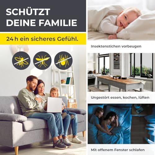 EASYmaxx Insect Protect | Teleskop-Insektenschutzgitter | Fliegengitter Fenster | mit vormontierten Rahmen | ausziehbarer Insektenschutz | integriertes Moskitonetz | weiß