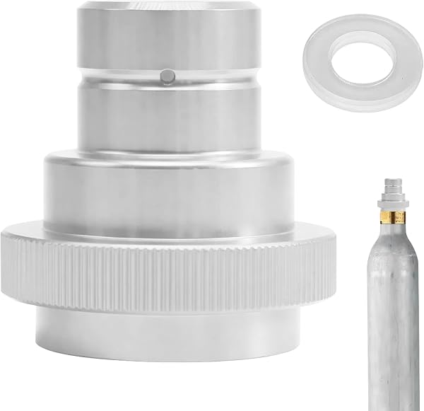 CO2 Quick-Adapter Schnelladapter Silber, kompatibel mit SodaStream DUO/Art/Terra/Crystal 3.0, Sodastream Adapter für 60L CO2 Flasche mit TR21-4 Gewinde, co2 adapter sodastream mit Quick Connect - 1