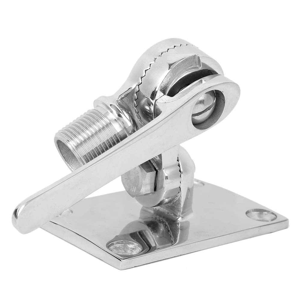 Tbest Supporto Antenna VHF Marina, Base Regolabile in Acciaio Inox 316 da