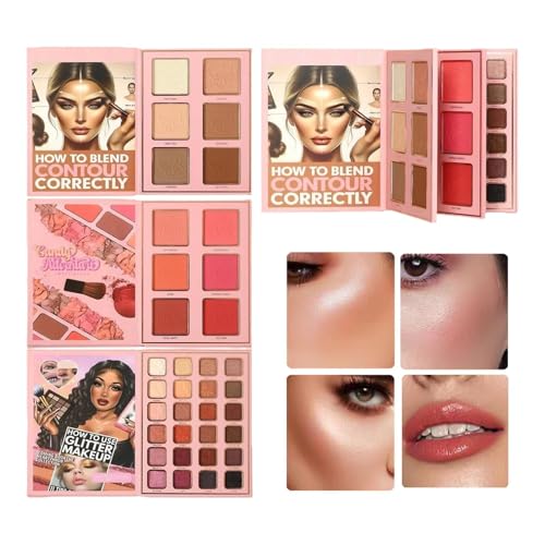 Paleta De Maquillaje Con Diseño De Libro - Iluminador 36 Colores Larga Duración Diseño Plegable | Paletas De Maquillaje De 3 Capas Para Mujeres,Para Viaje Fiesta Belleza Trayecto Mujeres Y