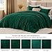 ChiXpace Flannel Fleece Comforter King Set - Furry Green Leaves Pattern Faux Fur Bed Set, Winter Ultra Soft Fuzzy Comfort Set, Velvet Bedding Set for Bed with 2 Pillow Cases