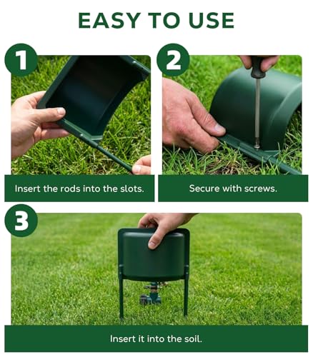 MoKo 4 Pcs Sprinkler Guards Shields for Overspray Control, Rustproof Sprinkler Head Protector for Effective Irrigation on Lawns, Parks, Gardens, Green Belts, Courtyards - Thumbnail 7