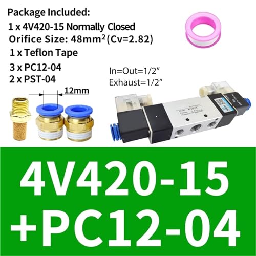 Vanne pneumatique 4V220-08 distributeur 5 ports double solénoïde