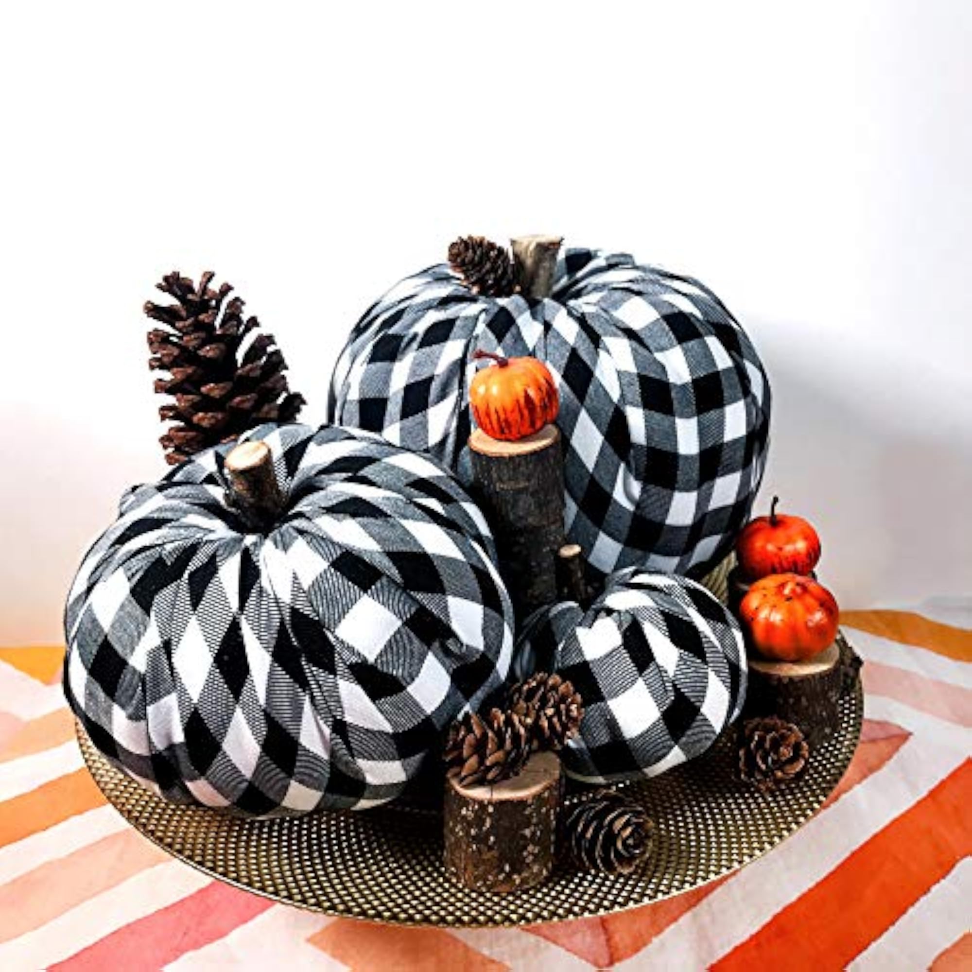 3 Assorted Burlap Pumpkins for Fall and Thanksgiving Decor