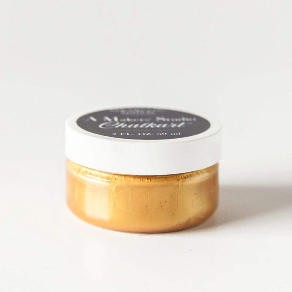 A MAKER'S STUDIOChalk Art | Metallic Gold | Water Based | DIY Art & Craft Stencil Paste | Multi-Surface Application | Customize Décor, Glass, & Non-Porous Surfaces | 2 oz