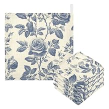 Rose Bushes Baby Washcloths, 5 Pack of Cotton Newborn Washcloths, Extra Soft & Ultra Absorbent Muslin Washcloths Baby, Unisex 12 X 12 in