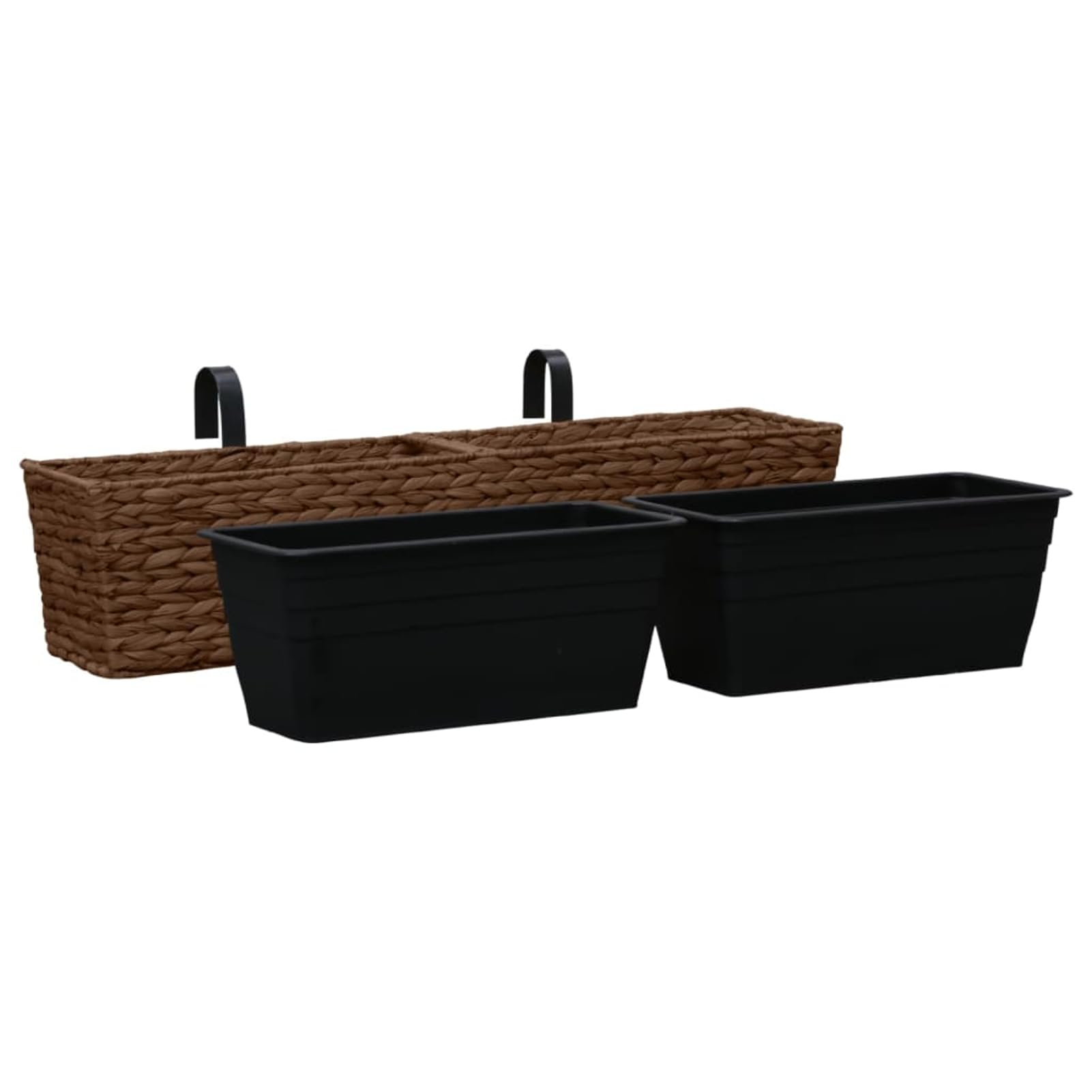 Gecheer Wasserhyazinthe Blumentopfset 2 Blumentöpfe Braun für Balkon und Innenbereich