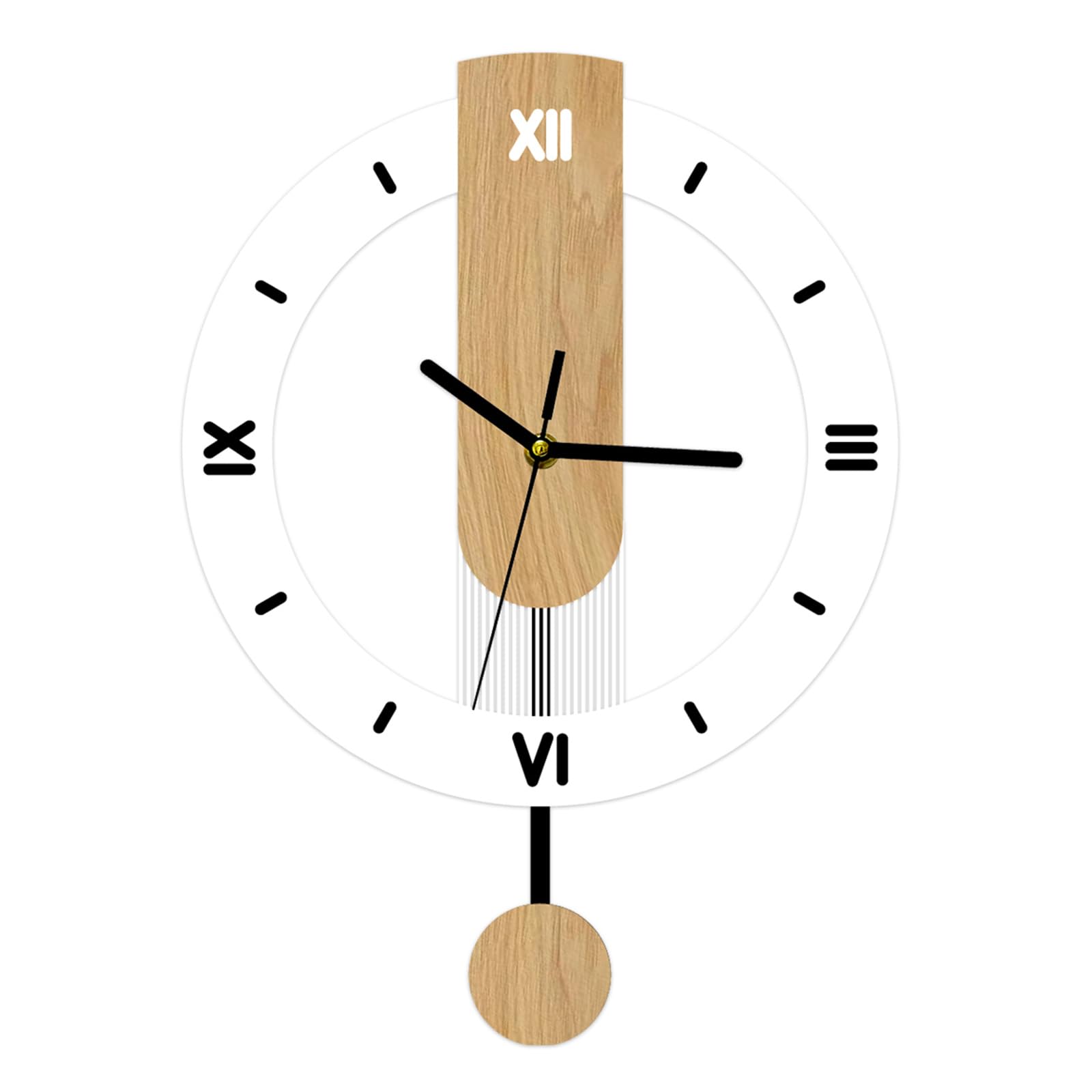 Horloge murale moderne acrylique grain de bois pour un salon chaleureux