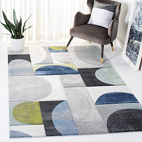 Tapis de chambre moderne bleu et gris 122x183 cm - 2