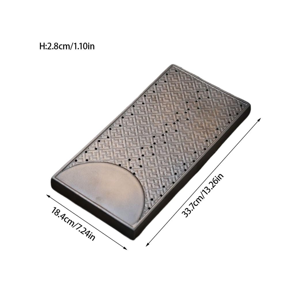 Bandeja de té Kong Fu, Bandeja de té de cerámica Seca, Bandeja de Drenaje para el hogar, Bandeja de té Rectangular Retro para Almacenamiento de Agua