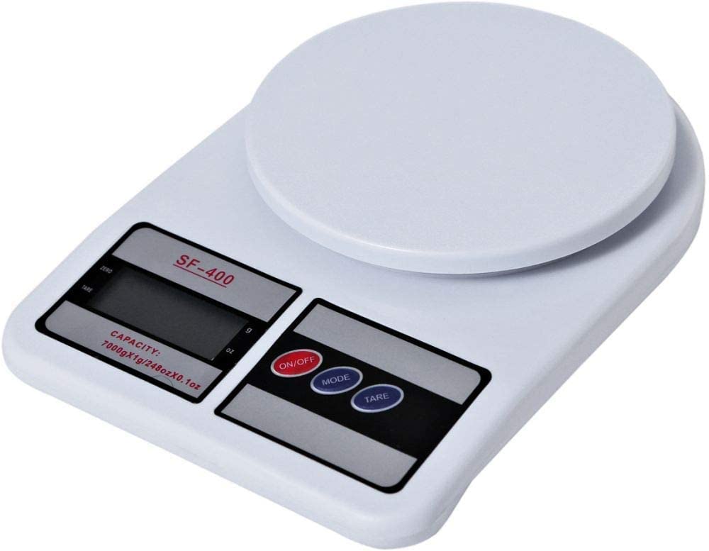 Zorex Electronic Kitchen Digital Weighing Scale, Multipurpose, SF-400,White, 10 Kg (Batteries not Included)