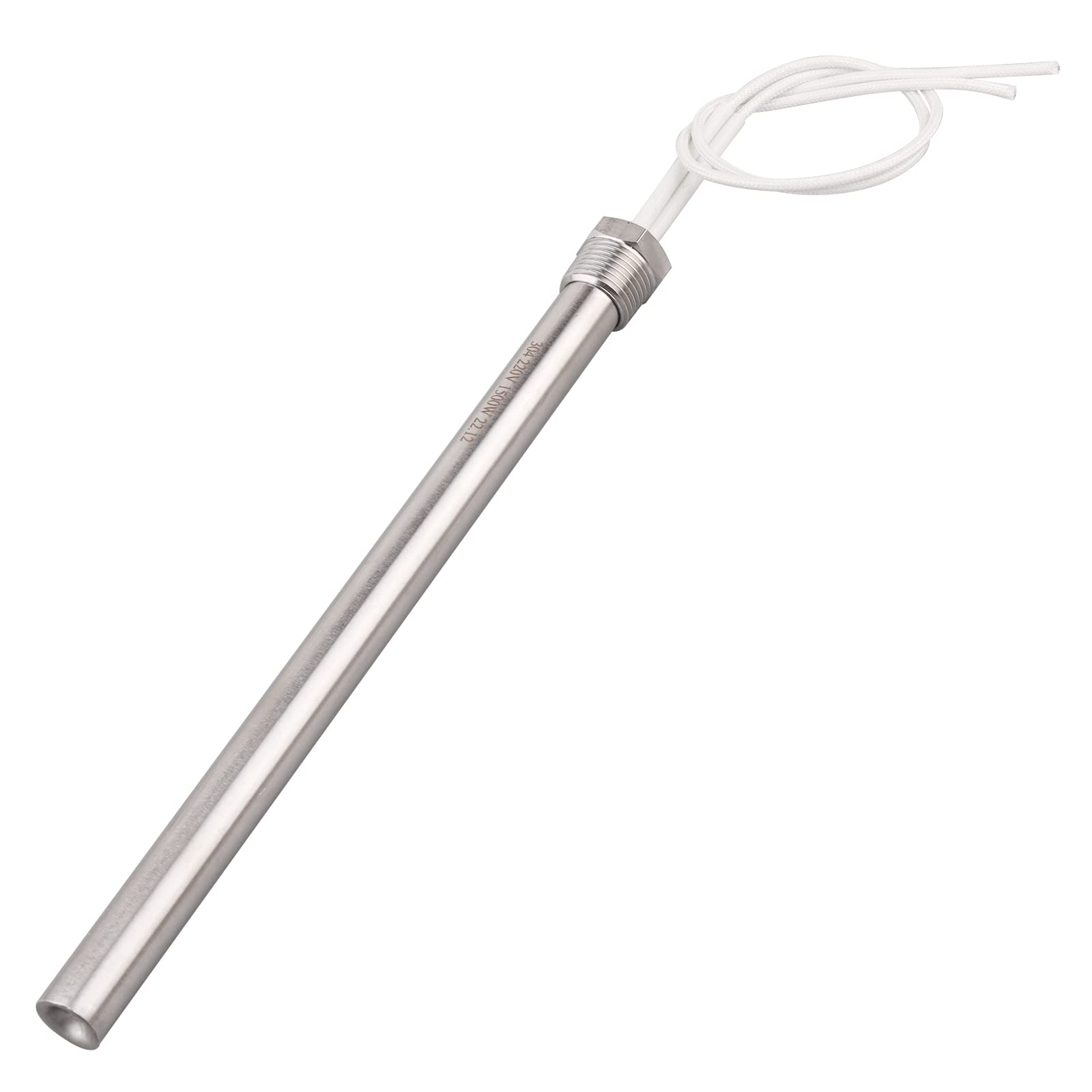 AIICIOO Élément chauffant à cartouche en acier inoxydable bride 1/2" DN15 21 mm AC 220 V 1500 W