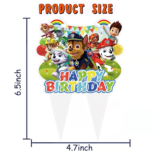 Dog Patrol Party Cake Topper 30Pcs Puppy-Themed Birthday Party Supplies Cartoon Cupcake Toppers Decorations For Children #TOP3