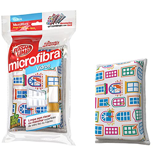 Esponja Microfibra para limpar Vidros multiuso, EDV-J, Flash Limp