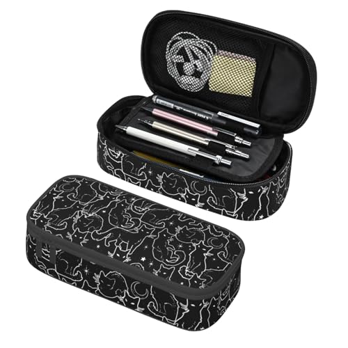 Image of Cat Pencil Case Aesthetic Large Capacity Pen Pouch | Storage Bag with Compartments for Travel School Office Organizer