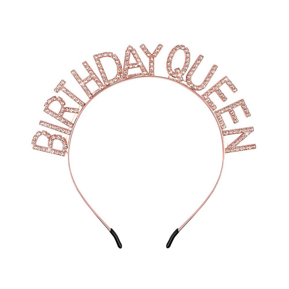 Pop The Party Birthday Crown for Women Rose Gold Birthday Tiara for Girls Birthday Queen Headband Princess Crown Rhinestone Happy Birthday Accessories (B0BM47BQXF) Amazon Price History, Amazon Price Tracker