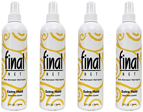 Final Net Non-Aerosol Hairspray Extra Hold Extra Firm Control, 12 Ounces each (Value Pack of 4)