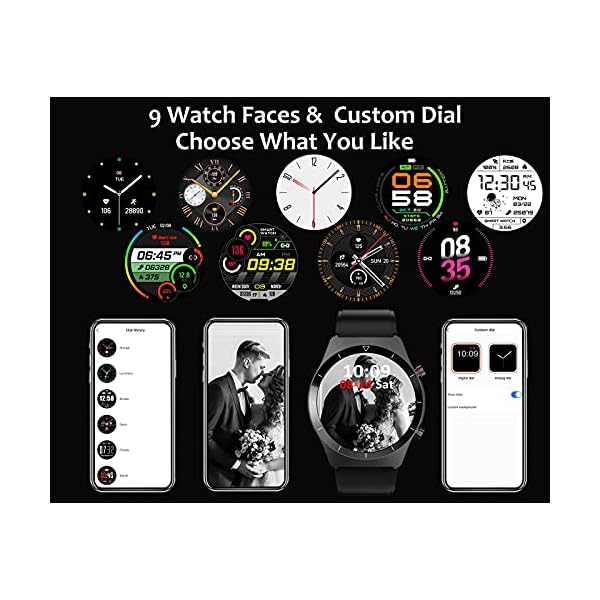 Smart Watch for Men(Make Answer Call/Voice Control, 999+ Contacts) for Android Phones iOS Compatible iPhone Samsung, 1.3" Fitness Tracker with Heart Rate Blood Pressure SpO2 Sleep Step Tracking