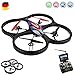 Produktbild XXL 5.8GHz FPV PRO - 4.5 Kanal RC ferngesteuerter Quadcopter 3D Drohne mit Live-Kamera Monitor, Automatische Rückholfunktion, Komplett-Set inkl. Fernsteuerung, HD Kamera-Set, FPV-Monitor, Akku, RTF
