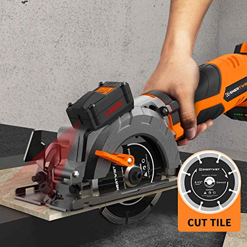 Enertwist 4-1/2 Inch Compact Circular Saw Blade Set, Pack Of 4-Pieces Tct/Hss/Diamond Saw Blades Assorted For Wood/Plastic/Metal/Tile Cutting, 3/8In Arbor, Et-Csa-4 #TOP6