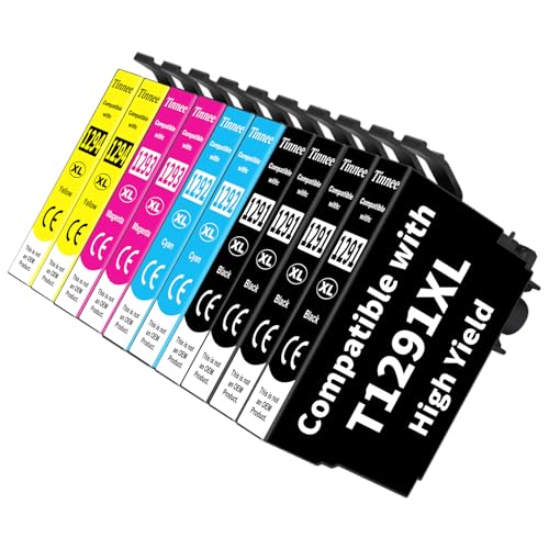 Tinnee T1295 Cartuchos de Repuesto para Epson T1291 T1292 T1293 T1294 Cartuchos de Tinta para Epson Stylus SX235W SX420W SX425W SX435W SX438W SX445W SX525WD SX535WD SX620FW WF 7015 WF 7515 WF 7525