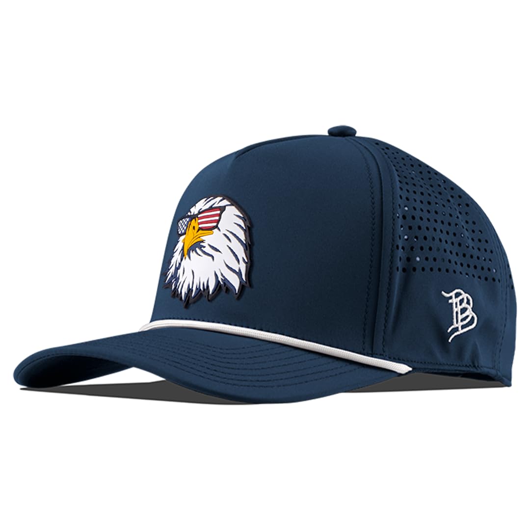Branded BillsParty Eagle PVC Curved 5 Panel Rope Hat, Fits 7-7 7/8, Adjustable Snapback | Lightweight, Comfort Stretch