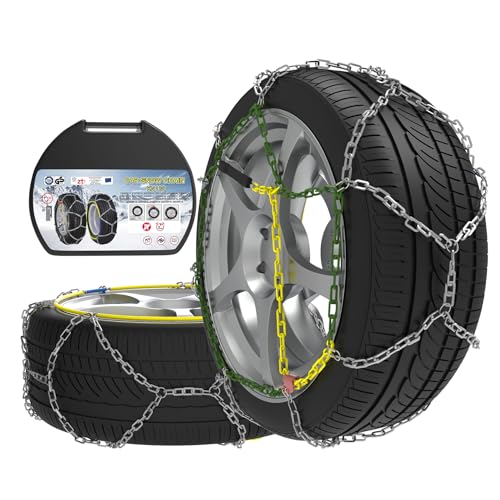 2 piezas x 12 mm cadenas de nieve de aleación de acero, cadenas de nieve duraderas para coche con tensor (KN 120)
