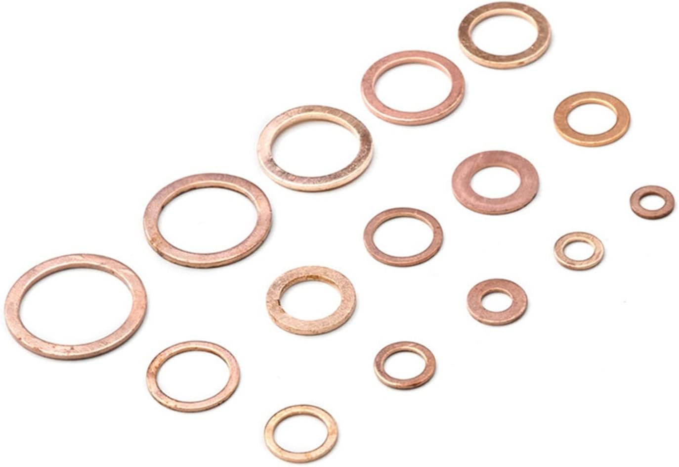 yaoqijie 250ピース M5-M18ハードウェアアクセサリーのための固体銅の粉砕フラットリング洗浄機ガスケット箱付きのハード