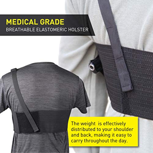 Stinger Premium Ultra Breathable Chest Shoulder Holster For Concealed Carry, Universal Underarm Gun Holster, Fabric Comfortable Handgun Holster (Right Hand) #TOP4