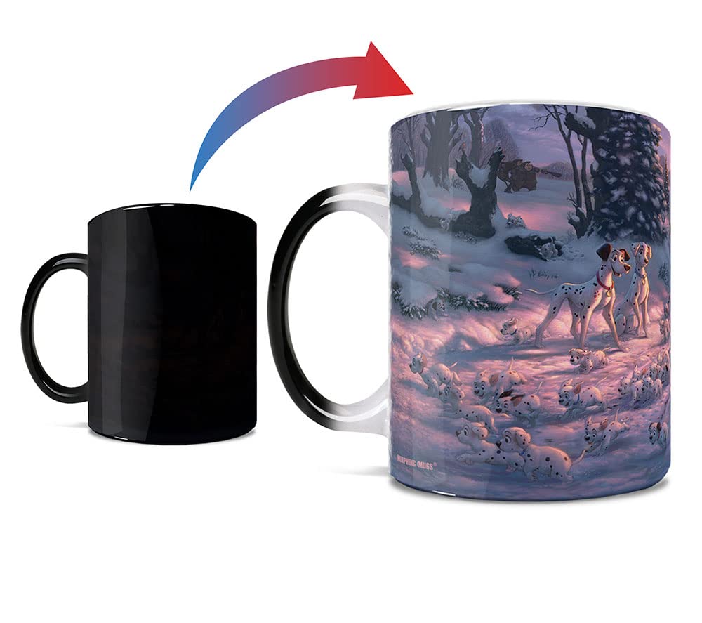 Morphing Mugs Disney – 101 Dalmatians on the Run – Pongo and Perdita’s Puppies – Thomas Kinkade Studios - One 11 oz Color Changing Ceramic Mug – Image Revealed When HOT Liquid is Added!