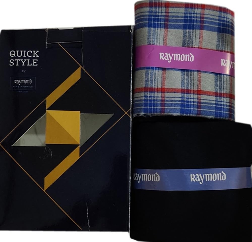 raymond fabrics Raymond Men's Quick Style Unstitched Cotton Shirt Fabric, Plaid Check Pattern, Polycotton Material, Formal Wear Collection (Multicolor)-picture-36