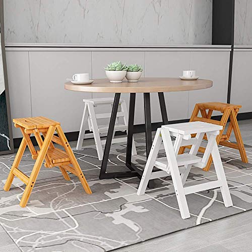 Taburete plegable de bambú de 4 capas CHEWYNP multifuncional para hogar 4