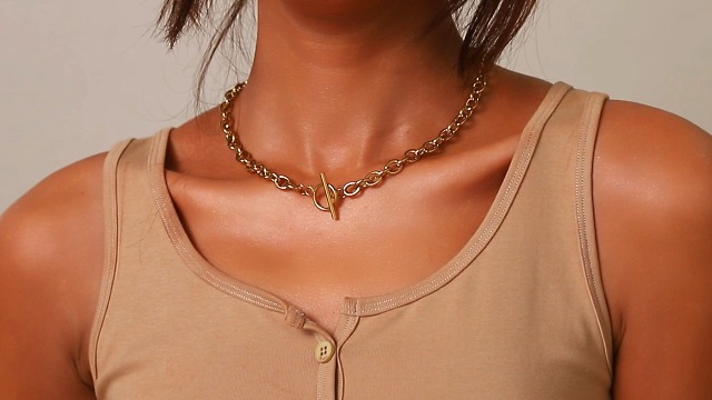 Amazon.com: LIEBEIRIS Chunky Gold Toggle Women's Necklace 14K Gold