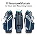 Max Lightweight Golf Cart Bag with Dual Handles and 14 Way Individual Full Length Dividers, Golf Club Bag with 11 Pockets, Large Putter Well, Double Strap Cooler for Men & Women (Ink Blue/White/Mint)