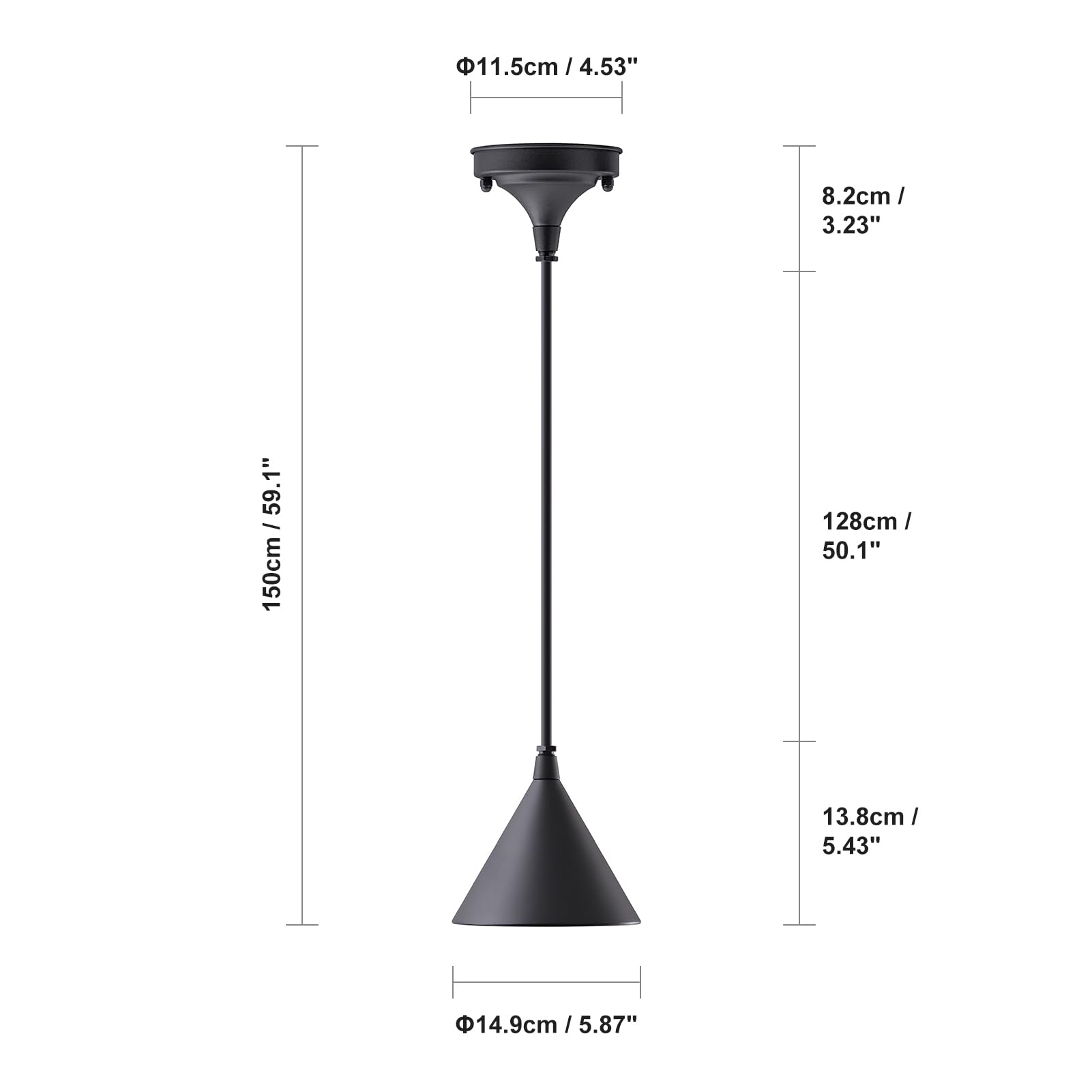 DAWALIGHT Suspension Luminaire GU10 IP44 Étanche Lustre Plafonnier LED 5W Blanc chaud Lampe Suspendue Extérieure pour Salon Chambre Cuisine Restaurant Bar Couloir, Aluminium, Noir