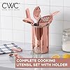 COOK WITH COLOR Kitchen Utensil Set - premium Nonstick & Heat Resistant Kitchen Gadgets, Turner, Spaghetti Server, Serving Spoons, Whisk, Tongs, Masher & Utensil Holder, 10-piece Rose Gold #1