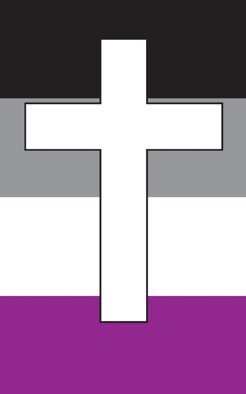 Christian Cross Asexual Pride Flag - Lined Notebook