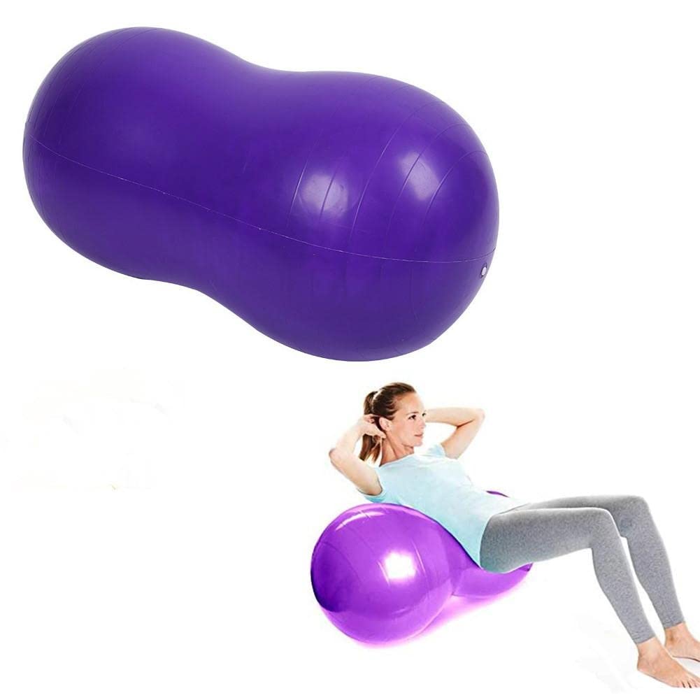 Pelota De Yoga Pilates Bola de Yoga Inflable Peanut Ejercicio Bola explotar Bola de Equilibrio Grueso con la Bomba Manual for la Fitness de Yoga Terapia física Pelota De Yoga(United States)