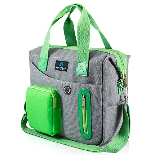 Aschille Insulated Lunch Bag for Men and Women with Removable Shoulder Strap. Multi-functional