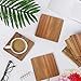 16 Pieces Unfinished Wood Coasters, 4 Inch Square Acacia Wooden Coasters for Crafts with Non-Slip Silicon Dots for DIY Stained Painting Wood Engraving Home Decoration