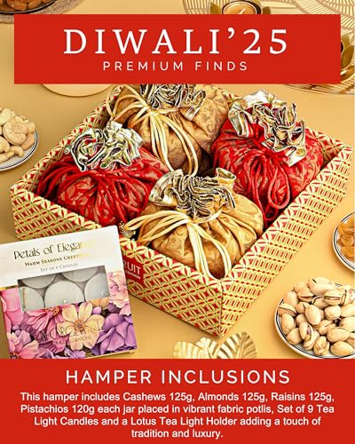 Image of HyperFoods Diwali Gifts for Family and Friends DryFruit Combo Pack Rawfruit's Handcrafted Potli Pack of 4 Almond Cashew Raisins Pistachios 495 Grams DryFruits Gift Box Diwali Gift Hamper