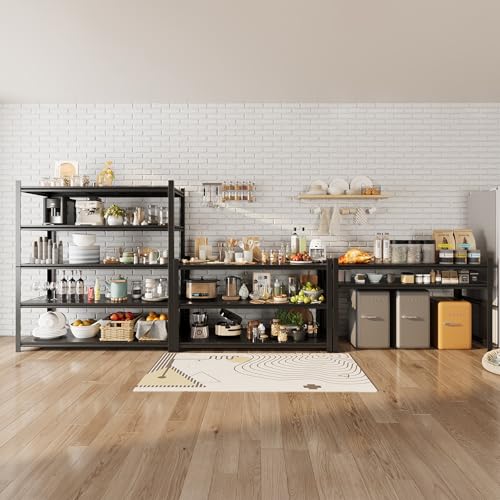 Howzone 48.2\" W Garage Shelving 3000LBS Storage Shelves Heavy Duty Garage Storage Shelves Adjustable 5 Tier Metal Shelves for Storage Industrial Heavy Duty Shelving Utility Shelf 24.2\"Dx48.2\"Wx 72.2\"H