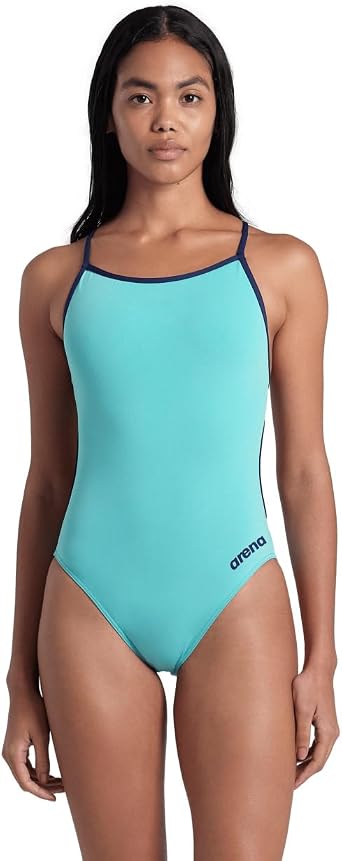ARENA Women's Performance Women's Team Solid Lace Back Swimsuit One Piece Bathing Suit One Piece Swimsuit
